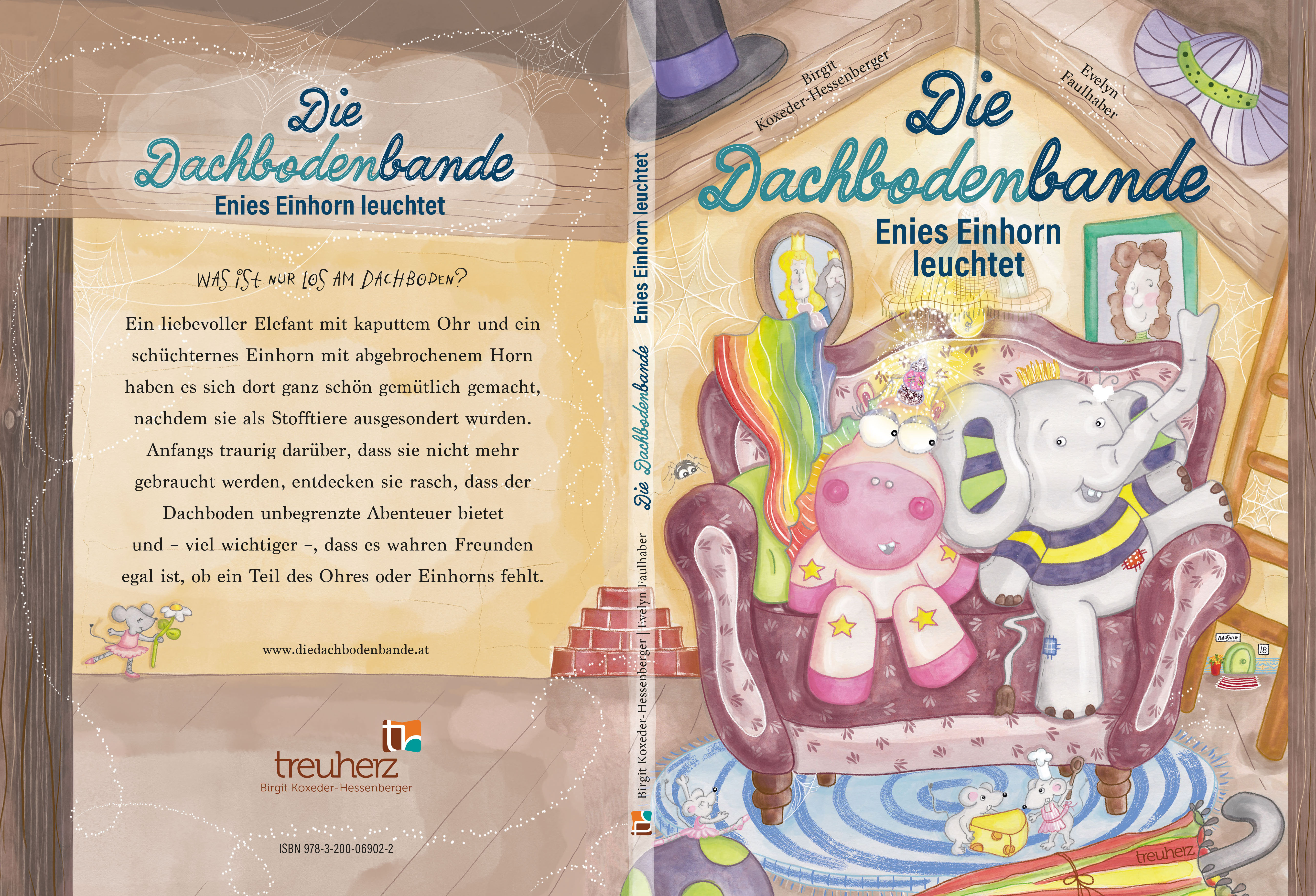 die dachbodenbande, kinderbuch, birgit-koxeder-hessenberger, bilderbuch, einharn, elefant