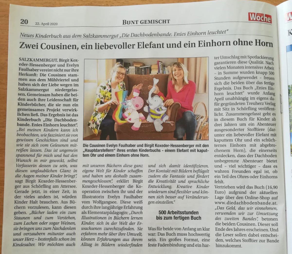 die dachbodenbande - enies einhorn leuchtet, einhorn, elefant, kinderbuch, treuherz verlag, evelyn faulhaber illustration, birgit koxeder-hessenberger, ischler woche