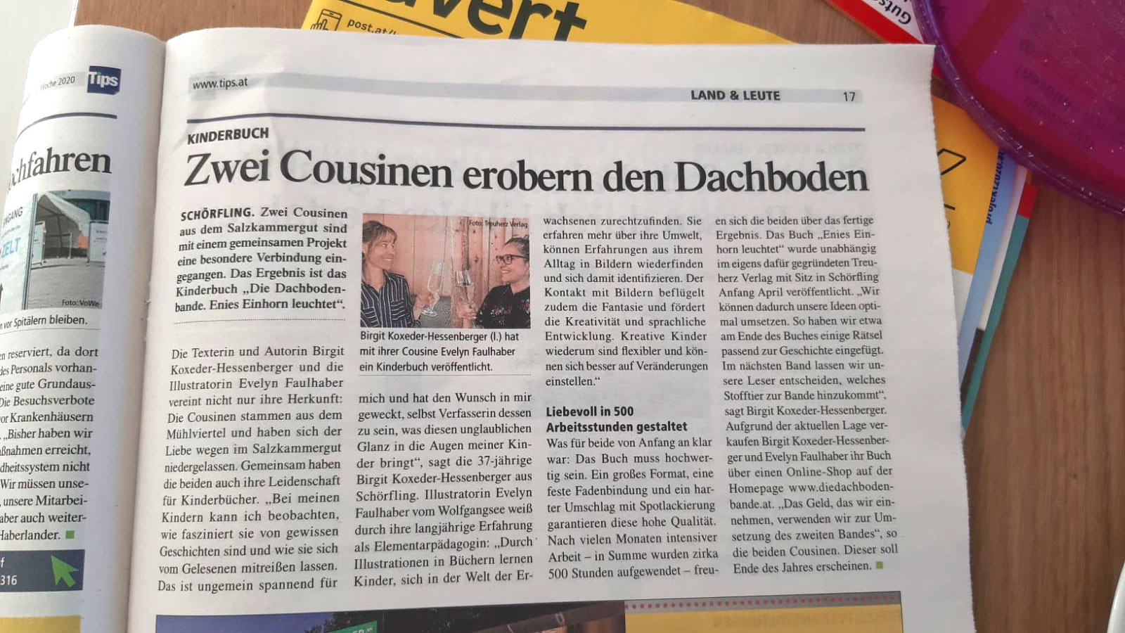 die dachbodenbande - enies einhorn leuchtet, einhorn, elefant, kinderbuch, treuherz verlag, evelyn faulhaber illustration, birgit koxeder-hessenberger, tips, zeitungsartikel