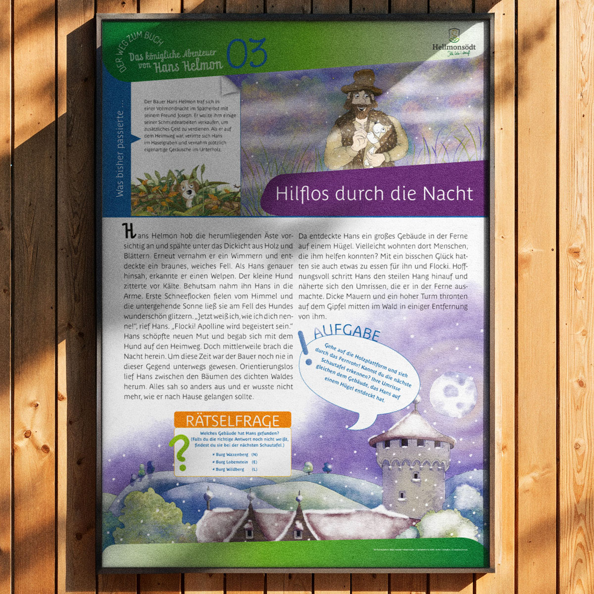 Bilderbuchweg passend zum Bilderbuch "Das königliche Abenteuer von Hans Helmon"
