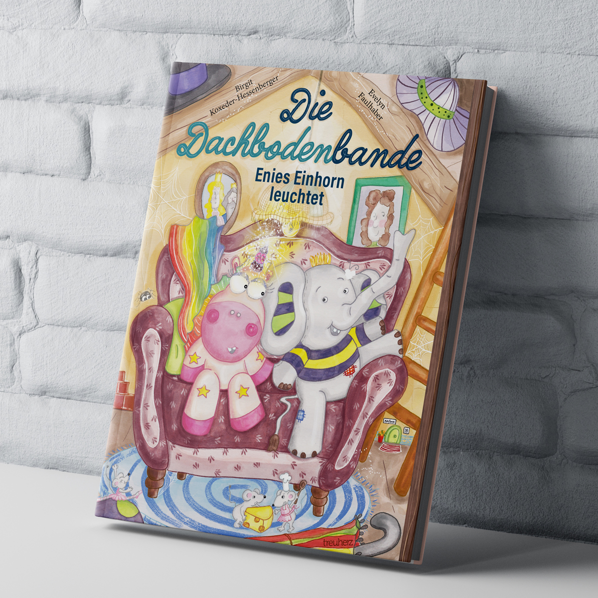 kinderbuch, die dachbodenbande, treuherz, faulhaberillustration, illustration