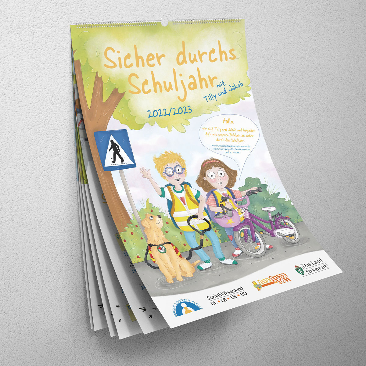 Kalender zur Erhöhung der Verkehrssicherheit von Kindern