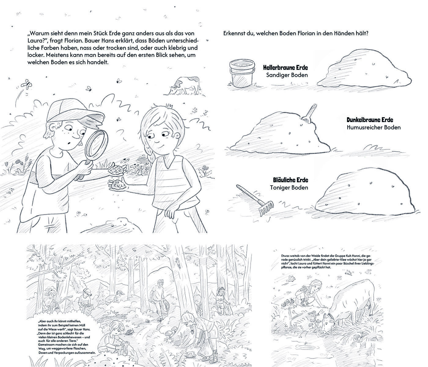 argeheumilch, minibuch, kinderbuch, bodenbewohner, bodenhelden, kinderbuchillustration, illustratorin für kinderbücher, österreich